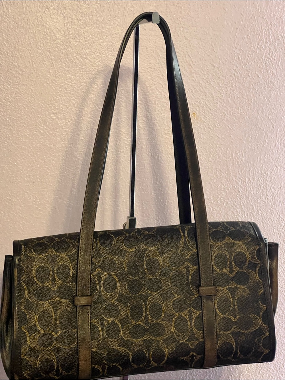 COACH Black Signature Loved Leather Shoulder Bag - Picture 3 of 5